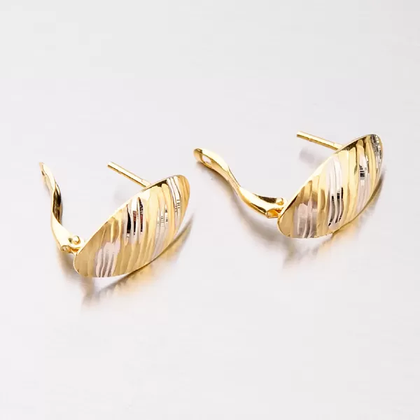 Zlaté náušnice s matným povrchem 123-1101