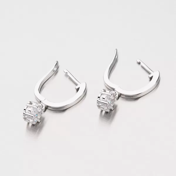 Visací náušnice se zirkony ve tvaru kytky EXX07170578