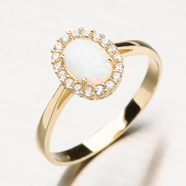 Zlatý prsten s opálem 11-160
