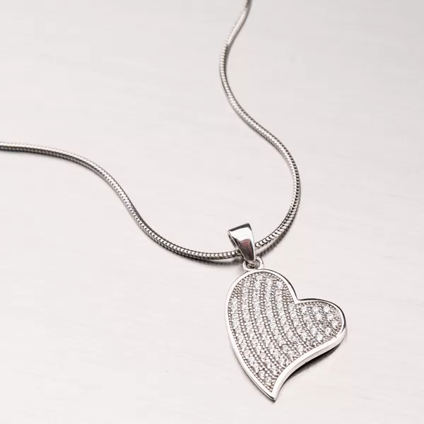Srdce s bílého zlata 13-199