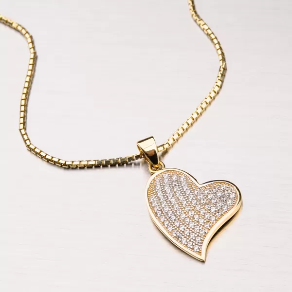 Zlaté srdce se zirkony 13-198