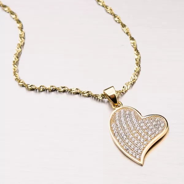 Zlaté srdce se zirkony 13-198