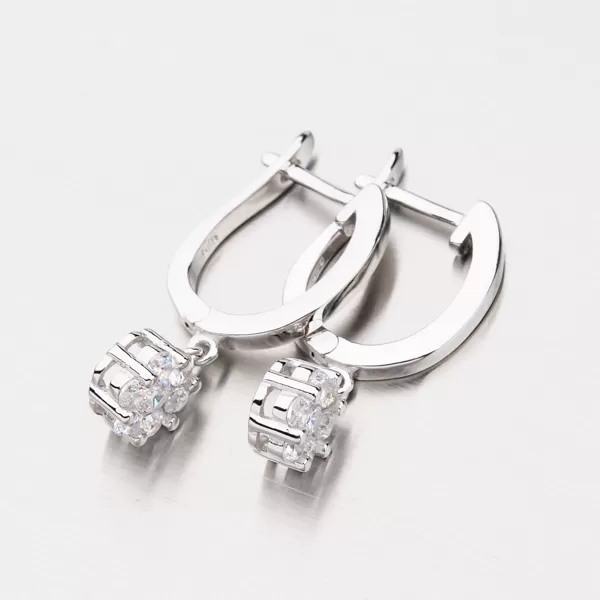 Visací náušnice se zirkony ve tvaru kytky EXX07170578