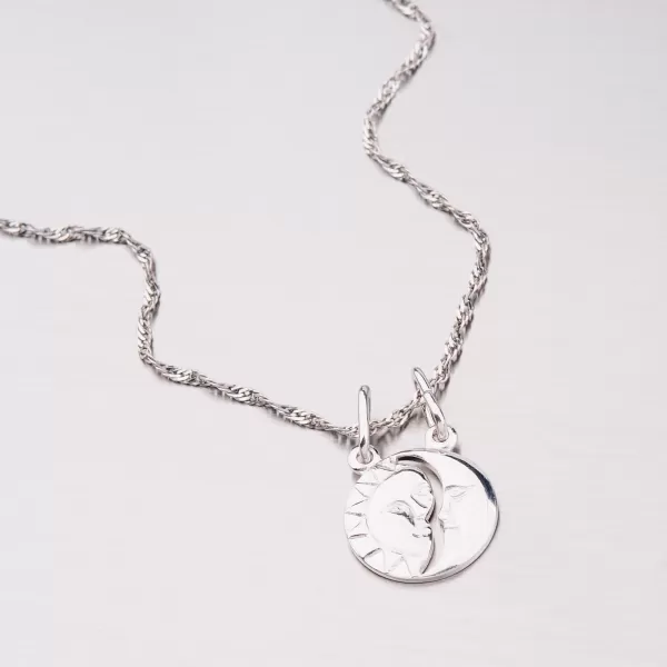 Dvojitý stříbrný přívěsek - Slunce a Měsíc M5503SL-XC