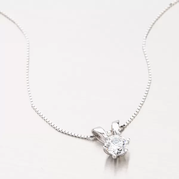 Zlatý přívěsek z bílého zlata 585/1000 se zirkonem GLX-10791B