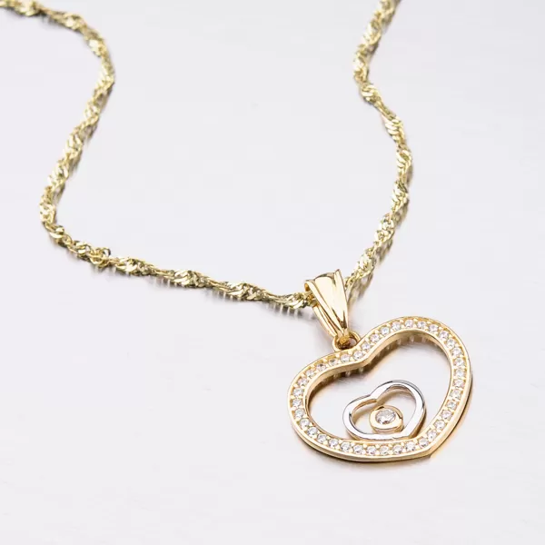 Zlatý přívěsek ve tvaru srdce 13-225
