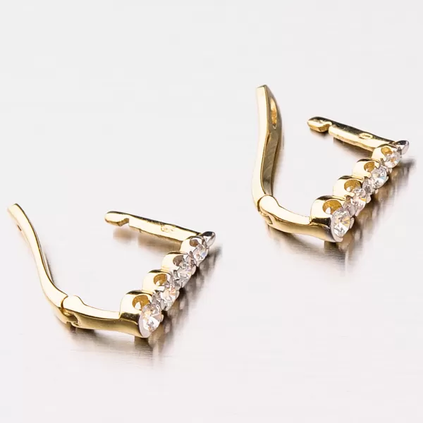 Zlaté náušnice se zirkony 42-3823