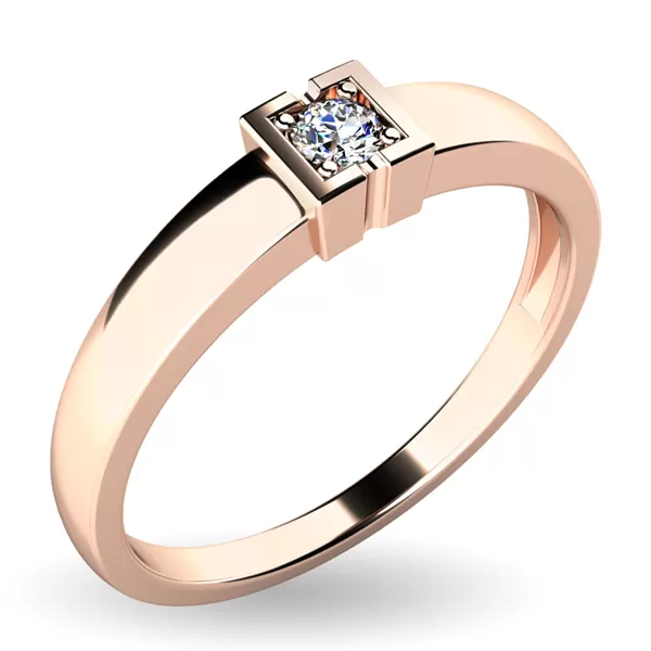 Dámský prsten bílé zlato 585/1000 přírodní diamant 0.060 ct G/SI 10936D