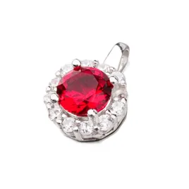Dámský přívěsek stříbro 925 zirkon červeným červené kameny GLM13-015
