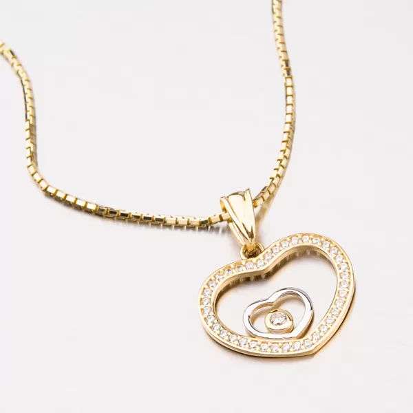 Zlatý přívěsek ve tvaru srdce 13-225