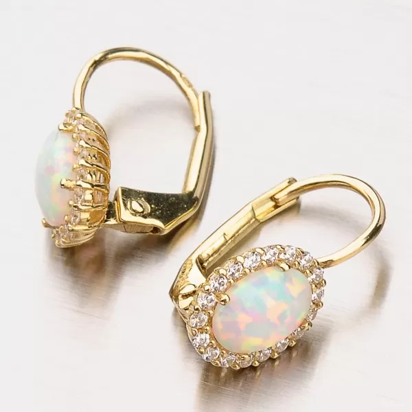 Zlaté náušnice s opálem 12-405
