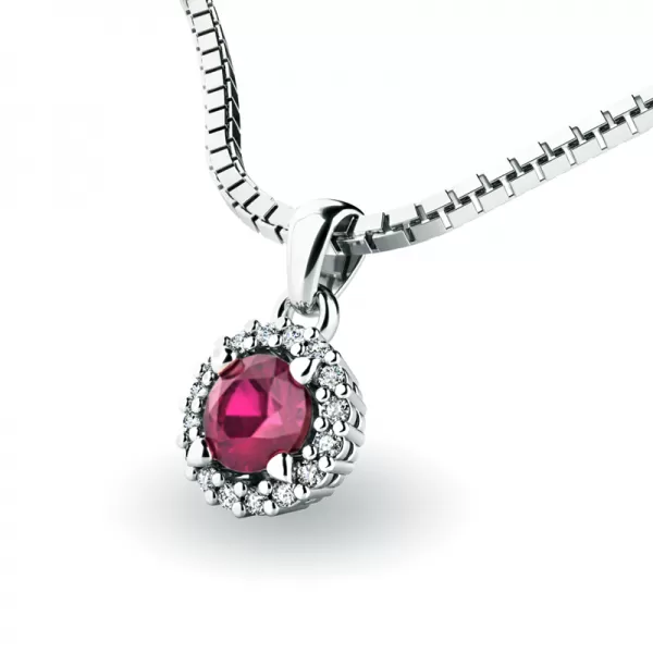 Luxusní přívěsek s rubínem a diamanty 10927-B-RUB