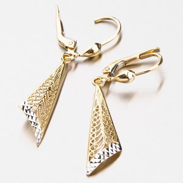 Visací náušnice - zlato 585, 42-31249