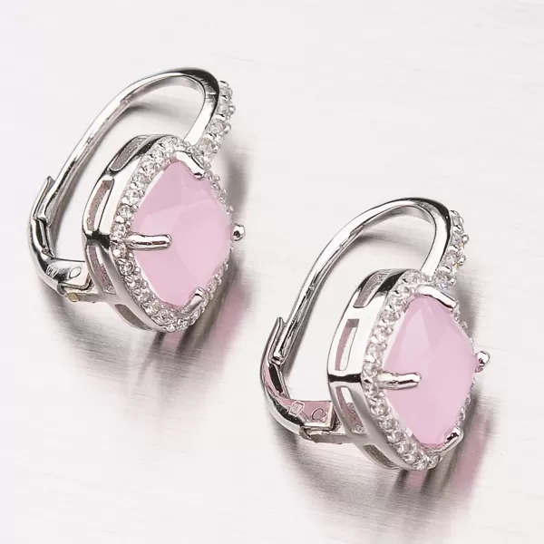 Náušnice se syntetickým růženínem PKL-2005