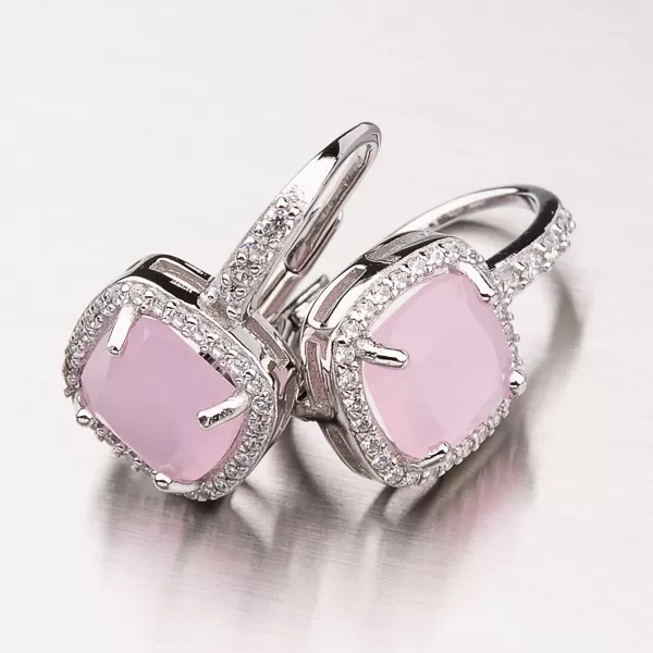 Náušnice se syntetickým růženínem PKL-2005