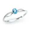 Dámský prsten bílé zlato 585/1000 přírodní diamant 0.20 ct topaz GKW46582TPZ