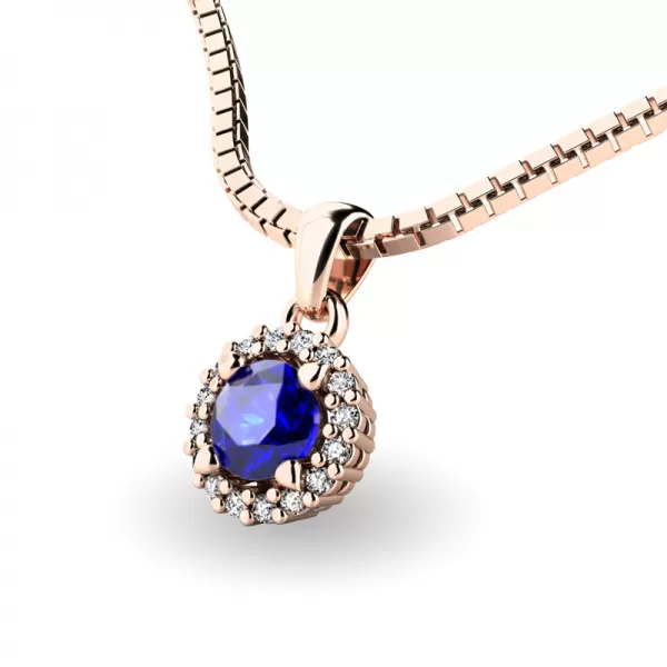Luxusní přívěsek se safírem a diamanty 10927-B-SAF
