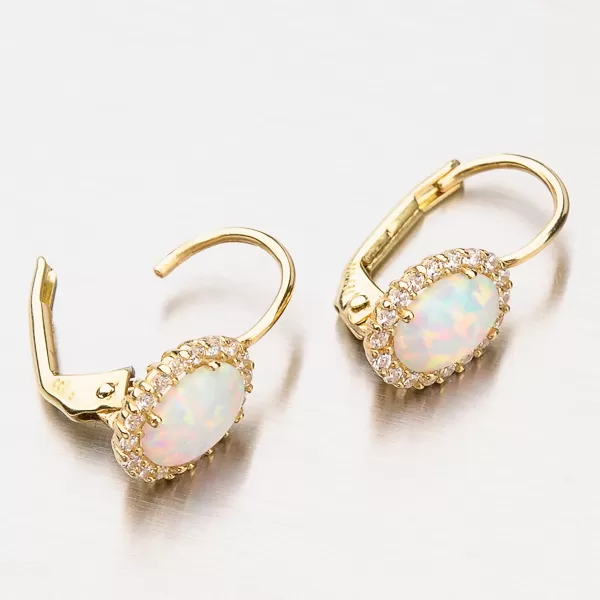 Zlaté náušnice s opálem 12-405