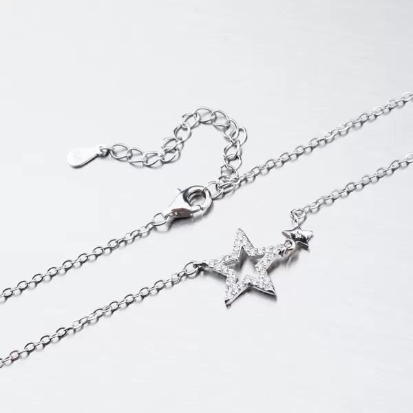 Stříbrný náhrdelník se zirkony SST-15888