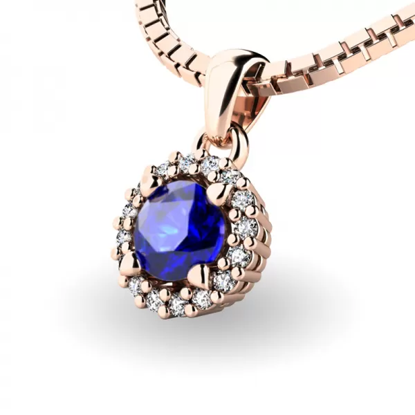 Luxusní přívěsek se safírem a diamanty 10927-B-SAF