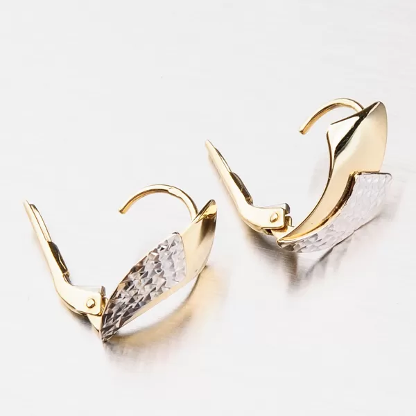 Zlaté náušnice bicolor facetované 42-31532