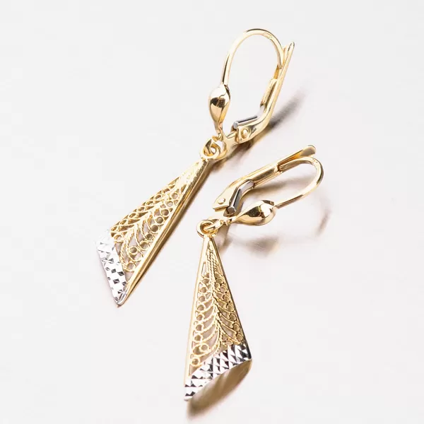 Visací náušnice - zlato 585, 42-31249