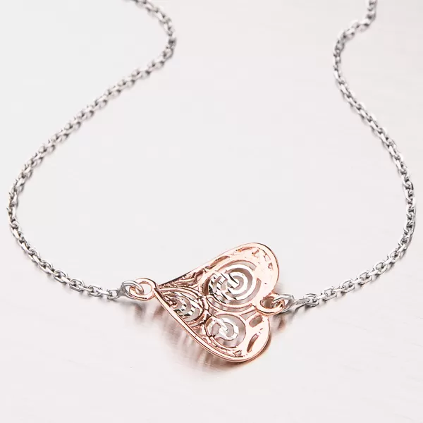 Stříbrný náramek se zlaceným srdíčkem 92003043-56-SLX