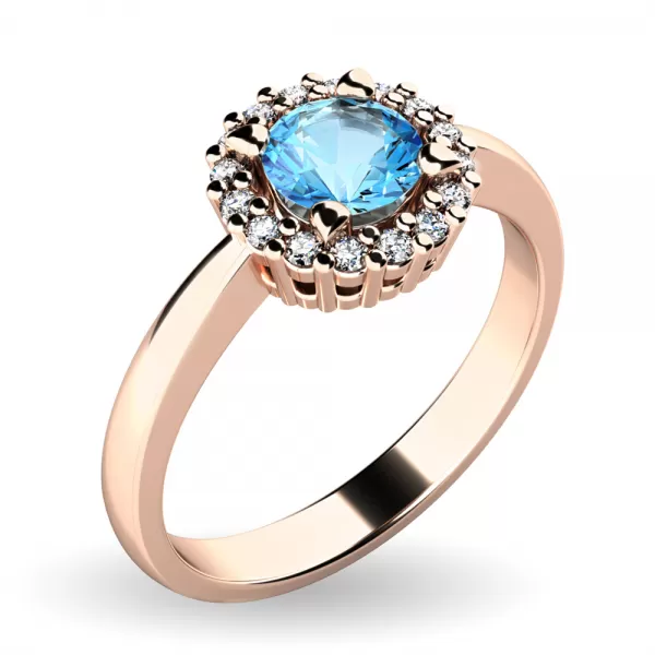Dámský prsten s topazem a brilianty 10924-B-TPZ
