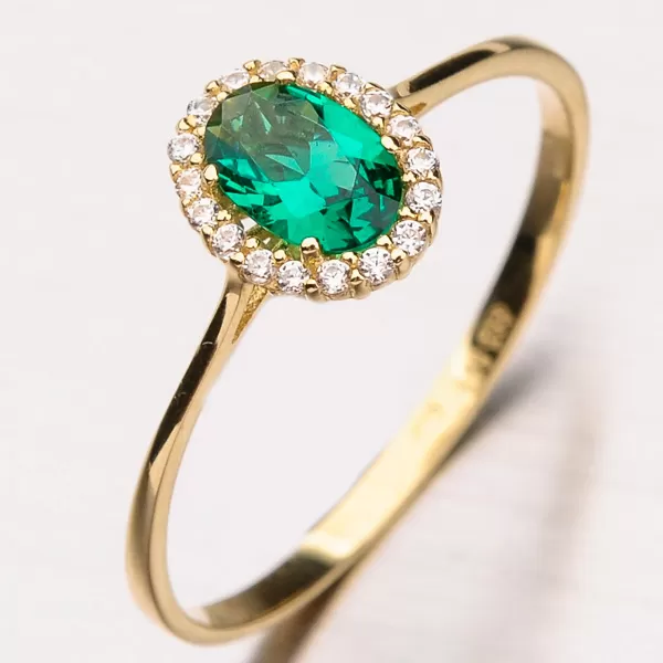 Dámský prsten žluté zlato 585 zirkon 11-196