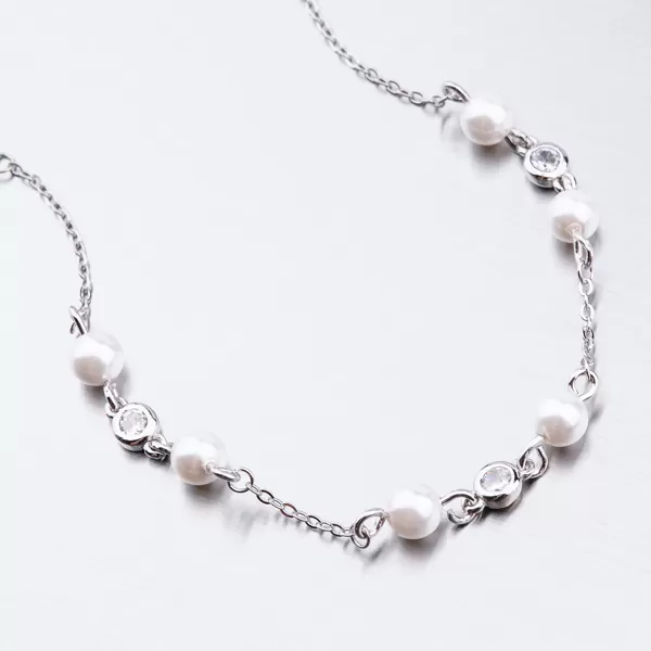 Perlový náramek se zirkony BST-14348