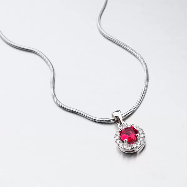 Stříbrný přívěsek s rubínem HST-13257