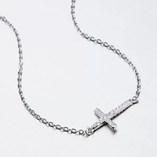 Stříbrný náramek s křížkem BST-14406