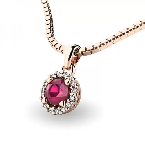 Luxusní přívěsek s rubínem a diamanty 10927-CV-RUB
