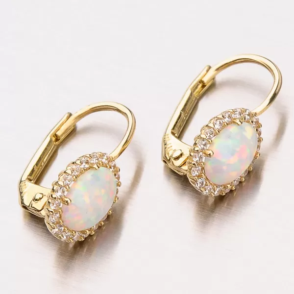 Zlaté náušnice s opálem 12-405