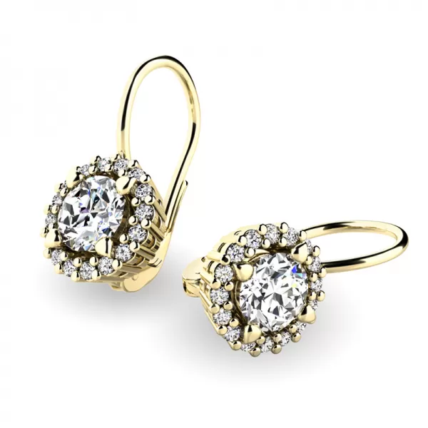 Luxusní náušnice z bílého zlata se zirkony 10925-B-ZIR