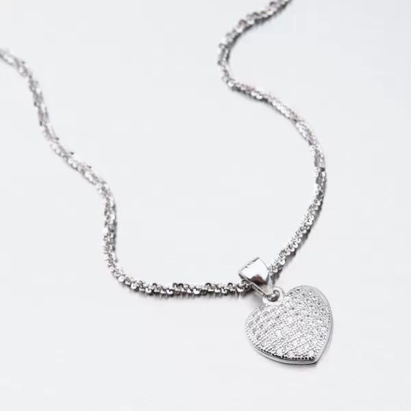 Stříbrné srdce se zirkony HST-13407