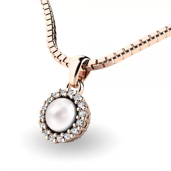 Perlový přívěsek s diamantem 10931-CV-FW-DIA