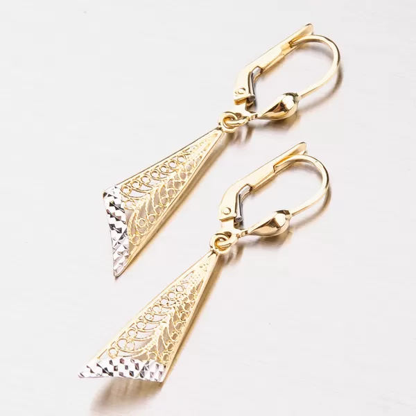 Visací náušnice - zlato 585, 42-31249