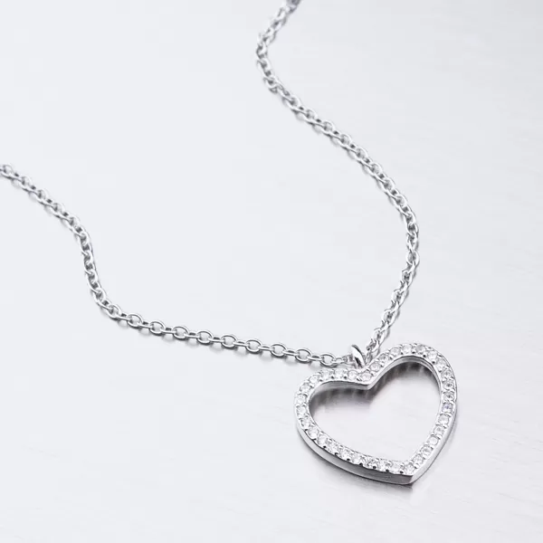 Stříbrný náhrdelník se zirkony SST-15886