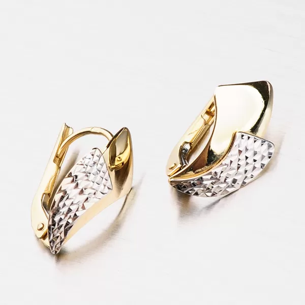 Zlaté náušnice bicolor facetované 42-31532