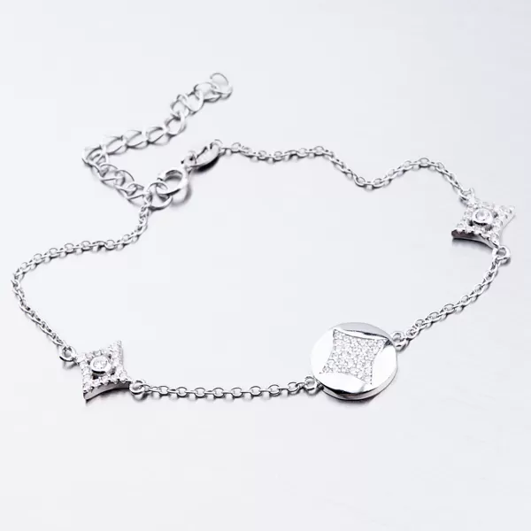 Stříbrný náramek se zirkony BST-14337