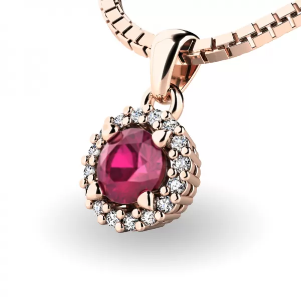 Luxusní přívěsek s rubínem a diamanty 10927-B-RUB
