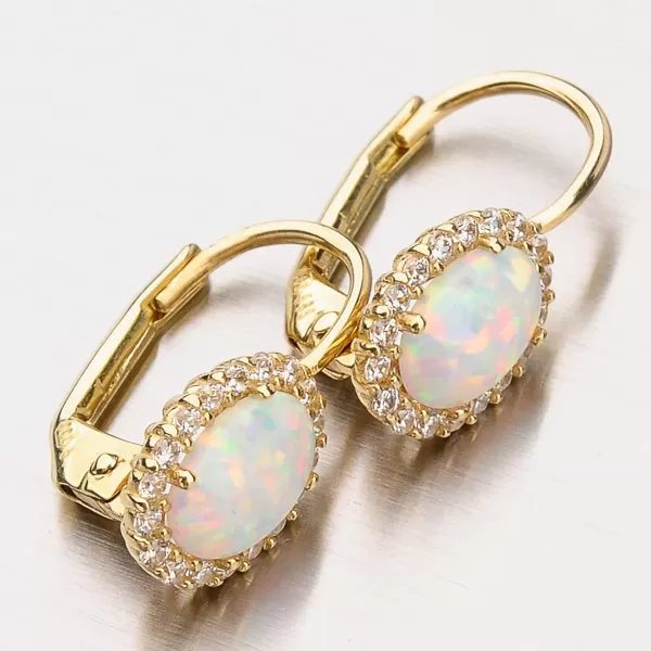 Zlaté náušnice s opálem 12-405