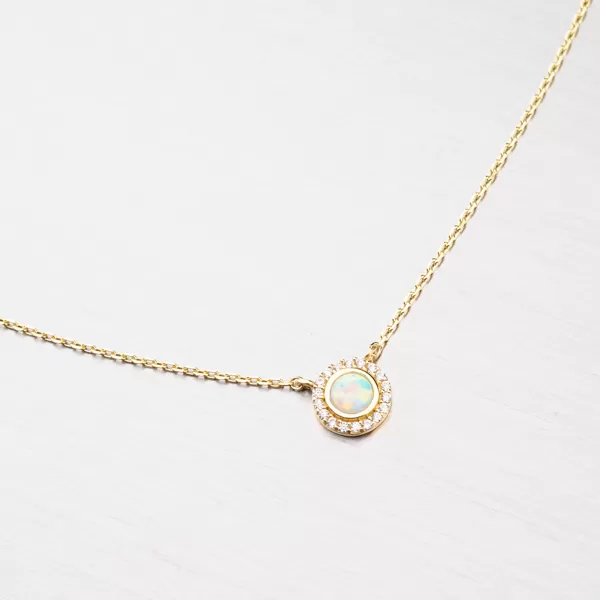 Zlatý náhrdelník s opálem 45-1826