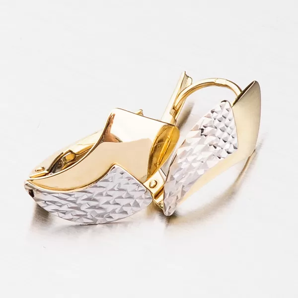 Zlaté náušnice bicolor facetované 42-31532