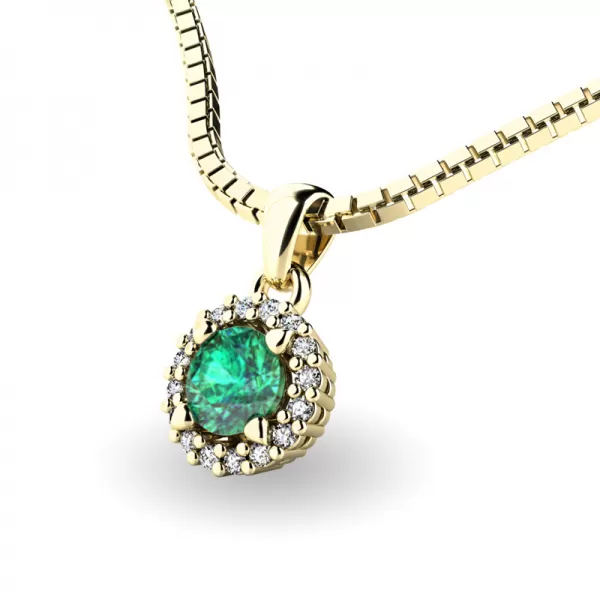 Luxusní přívěsek se smaragdem a diamanty 10927-ZL-SMAR