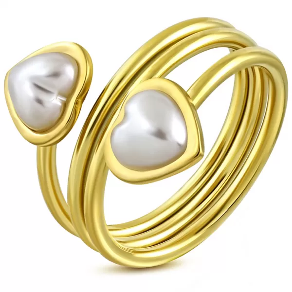 Dámský prsten ocel perly GWRP306