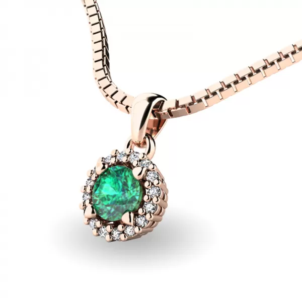 Luxusní přívěsek se smaragdem a diamanty 10927-CV-SMAR