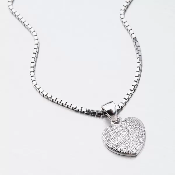 Stříbrné srdce se zirkony HST-13407