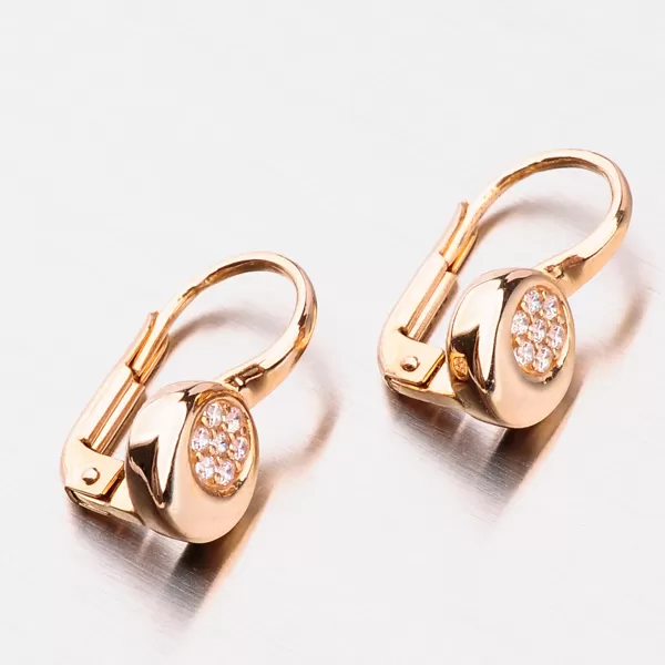 Zlaté náušnice se zirkony 12-463